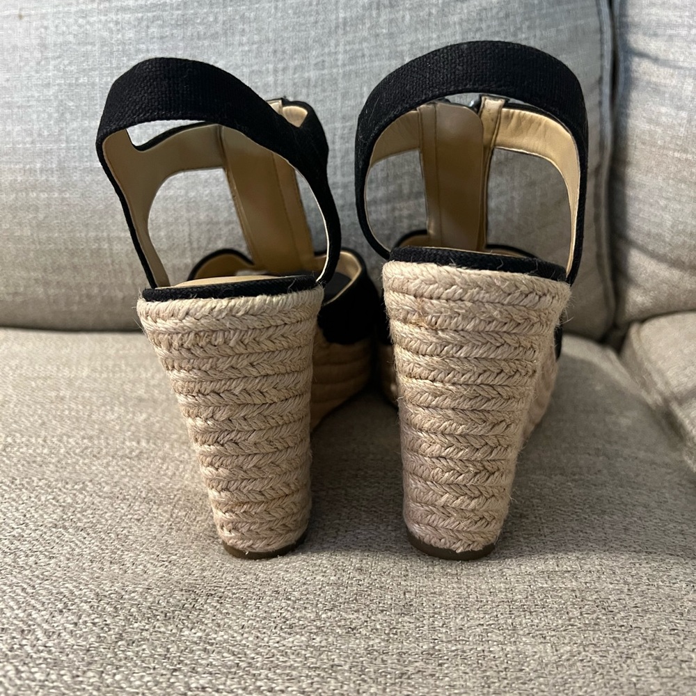 Michael Kors Black Espadrille Wedges Zip Up– Size 8.5 – Like New - Picture 6 of 9